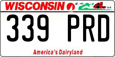 WI license plate 339PRD