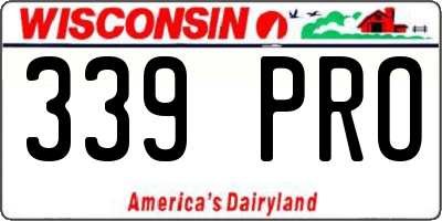 WI license plate 339PRO