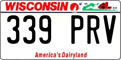 WI license plate 339PRV