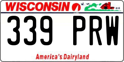 WI license plate 339PRW