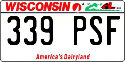 WI license plate 339PSF