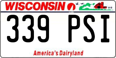 WI license plate 339PSI