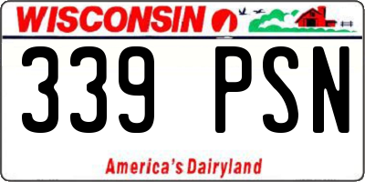 WI license plate 339PSN
