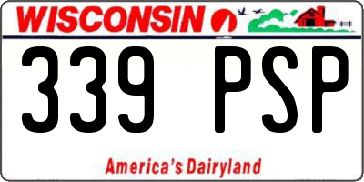 WI license plate 339PSP