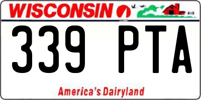 WI license plate 339PTA