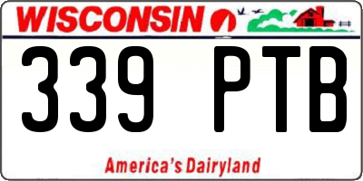 WI license plate 339PTB