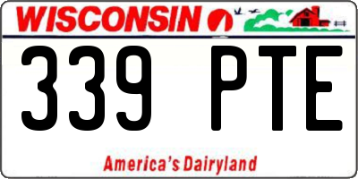 WI license plate 339PTE