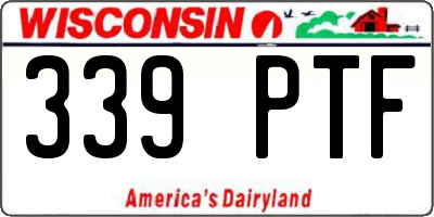 WI license plate 339PTF