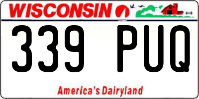 WI license plate 339PUQ