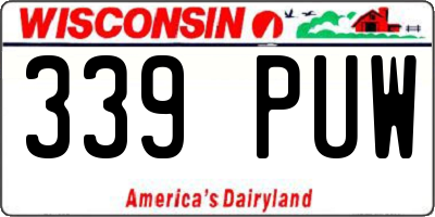 WI license plate 339PUW