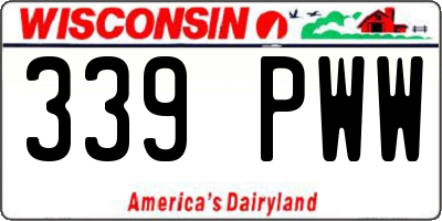 WI license plate 339PWW