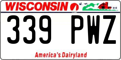 WI license plate 339PWZ