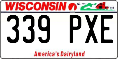 WI license plate 339PXE