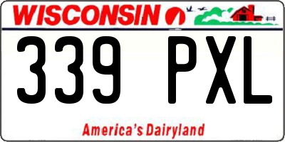 WI license plate 339PXL