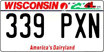 WI license plate 339PXN