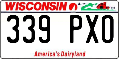 WI license plate 339PXO