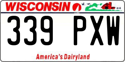 WI license plate 339PXW