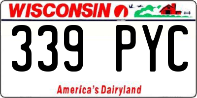 WI license plate 339PYC