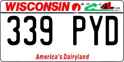 WI license plate 339PYD