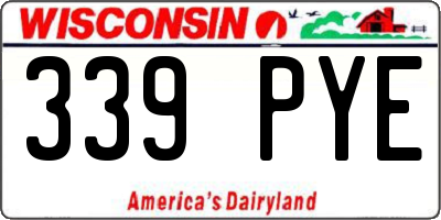 WI license plate 339PYE