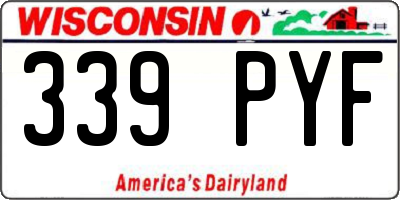 WI license plate 339PYF