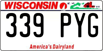 WI license plate 339PYG
