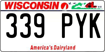 WI license plate 339PYK