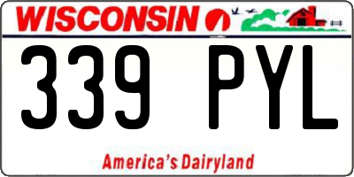 WI license plate 339PYL