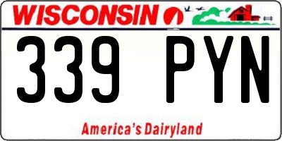 WI license plate 339PYN