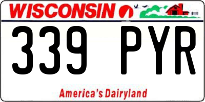 WI license plate 339PYR