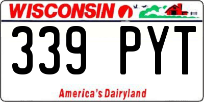 WI license plate 339PYT