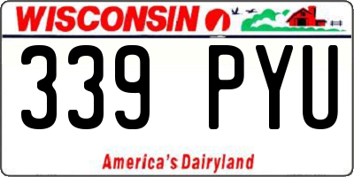 WI license plate 339PYU