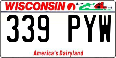 WI license plate 339PYW