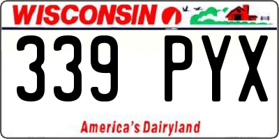 WI license plate 339PYX