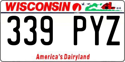 WI license plate 339PYZ