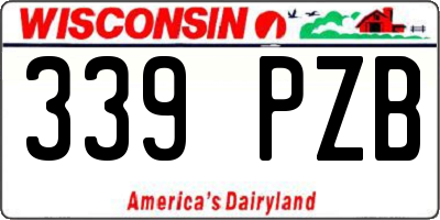 WI license plate 339PZB