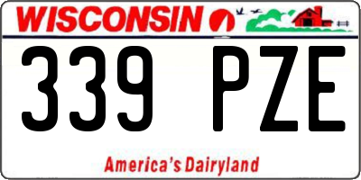 WI license plate 339PZE