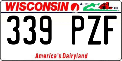 WI license plate 339PZF