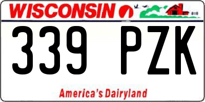 WI license plate 339PZK