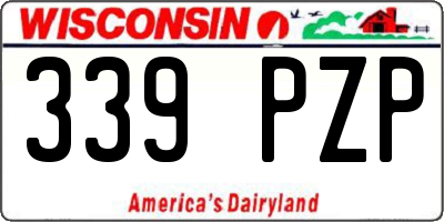WI license plate 339PZP