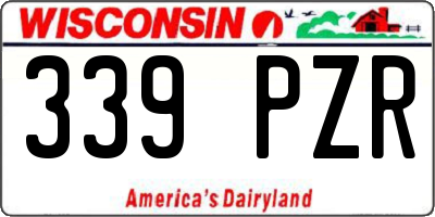 WI license plate 339PZR
