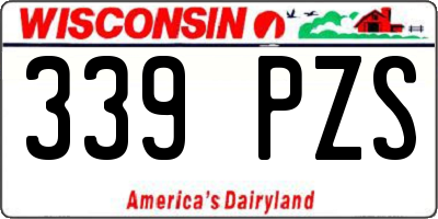 WI license plate 339PZS