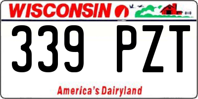 WI license plate 339PZT