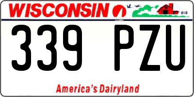 WI license plate 339PZU