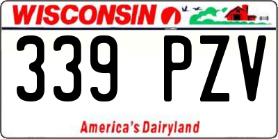 WI license plate 339PZV