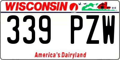 WI license plate 339PZW