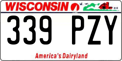 WI license plate 339PZY