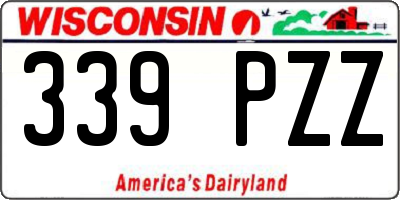 WI license plate 339PZZ