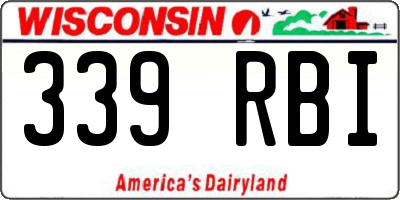 WI license plate 339RBI