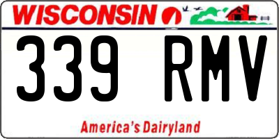 WI license plate 339RMV
